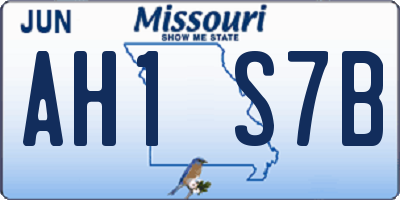 MO license plate AH1S7B