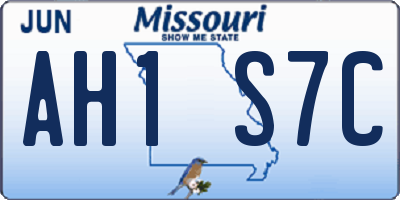 MO license plate AH1S7C