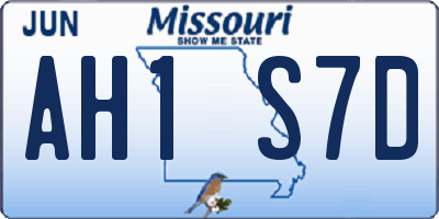 MO license plate AH1S7D