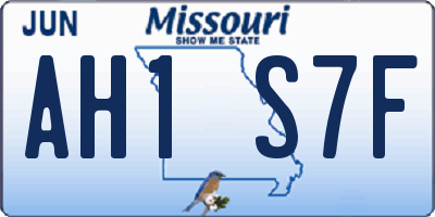 MO license plate AH1S7F