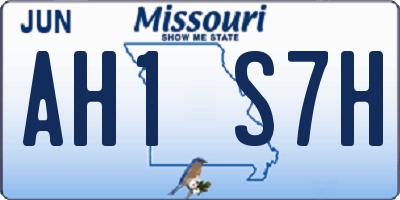 MO license plate AH1S7H