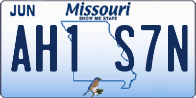 MO license plate AH1S7N