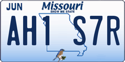 MO license plate AH1S7R