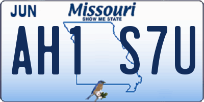 MO license plate AH1S7U