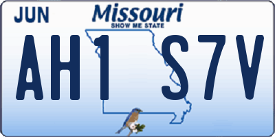 MO license plate AH1S7V