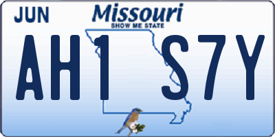 MO license plate AH1S7Y