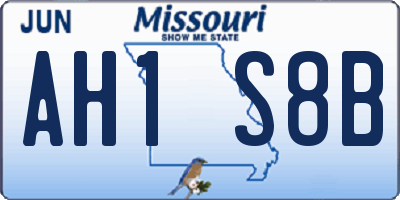 MO license plate AH1S8B