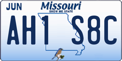 MO license plate AH1S8C