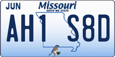 MO license plate AH1S8D