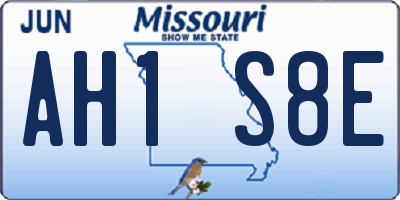 MO license plate AH1S8E