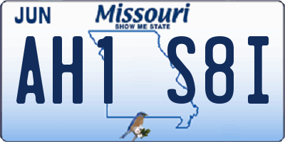 MO license plate AH1S8I