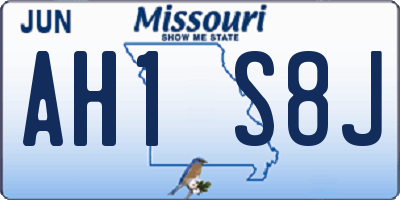 MO license plate AH1S8J