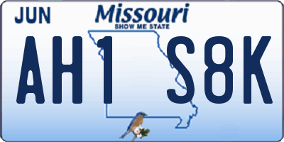 MO license plate AH1S8K