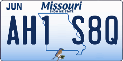 MO license plate AH1S8Q