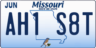 MO license plate AH1S8T