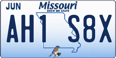 MO license plate AH1S8X