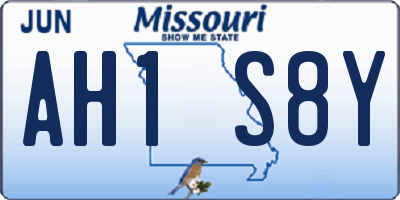 MO license plate AH1S8Y