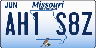 MO license plate AH1S8Z