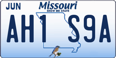 MO license plate AH1S9A