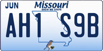 MO license plate AH1S9B