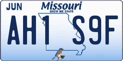 MO license plate AH1S9F