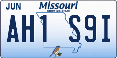 MO license plate AH1S9I