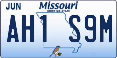 MO license plate AH1S9M