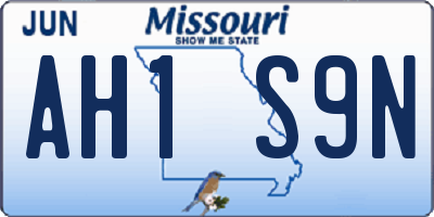 MO license plate AH1S9N