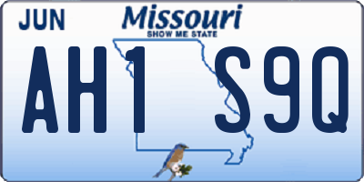 MO license plate AH1S9Q