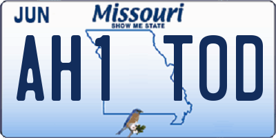 MO license plate AH1T0D