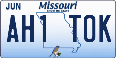 MO license plate AH1T0K