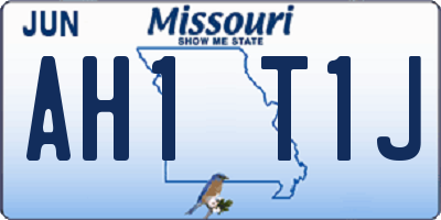 MO license plate AH1T1J