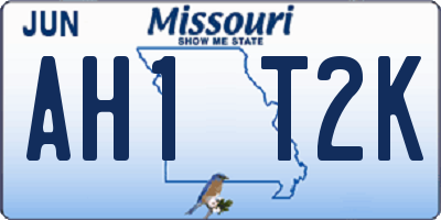 MO license plate AH1T2K