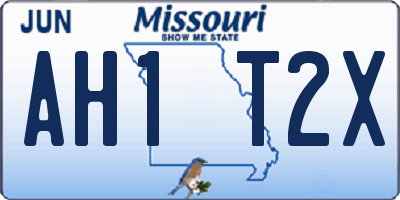 MO license plate AH1T2X