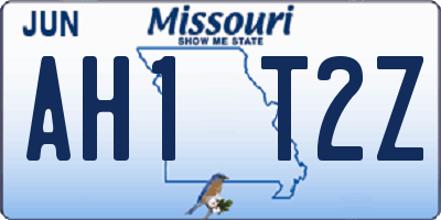 MO license plate AH1T2Z