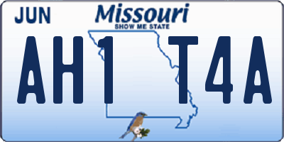 MO license plate AH1T4A