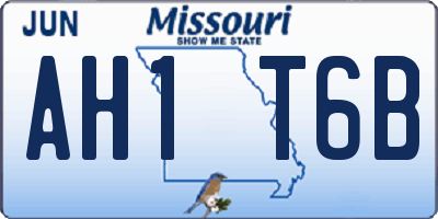 MO license plate AH1T6B