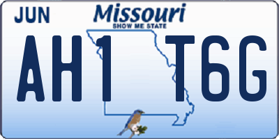 MO license plate AH1T6G