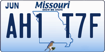 MO license plate AH1T7F