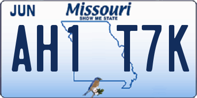 MO license plate AH1T7K