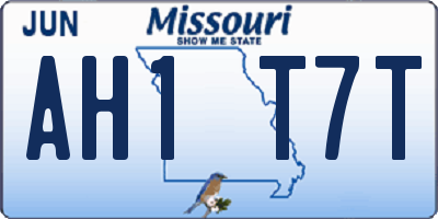 MO license plate AH1T7T