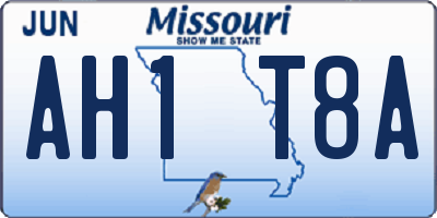 MO license plate AH1T8A