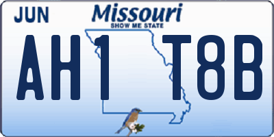 MO license plate AH1T8B