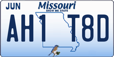 MO license plate AH1T8D