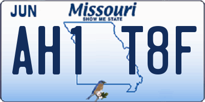 MO license plate AH1T8F