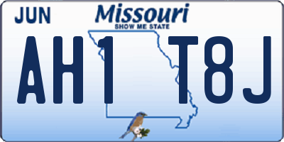 MO license plate AH1T8J