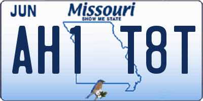 MO license plate AH1T8T