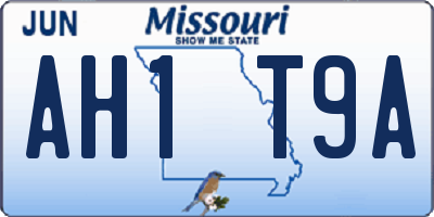 MO license plate AH1T9A