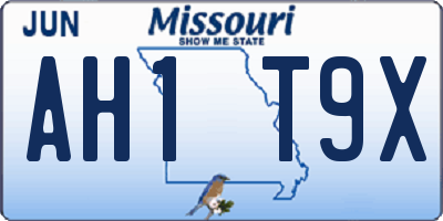 MO license plate AH1T9X