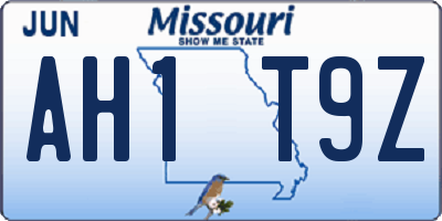 MO license plate AH1T9Z